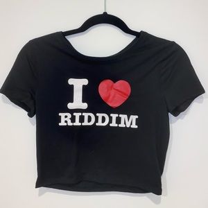 Rave tight cropped shirt. size small.